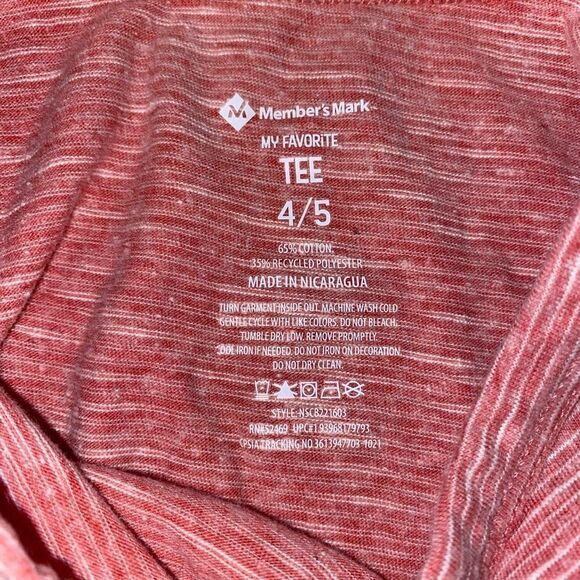 5 For $25 Members Mark Heathered Red Tee Boys Size 4/5 - Picture 3 of 4